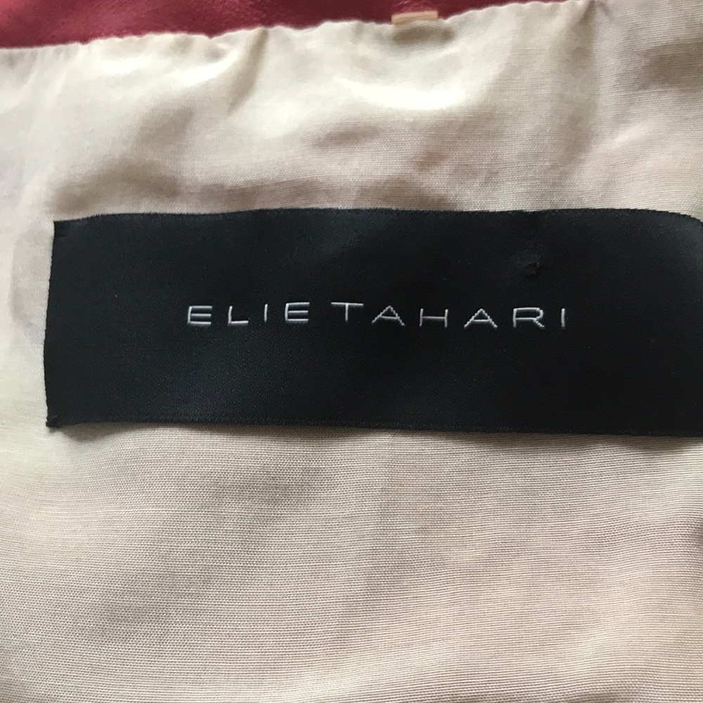 Elie Tahari lamb leather jacket, sz 8-10 - Picture 6 of 6
